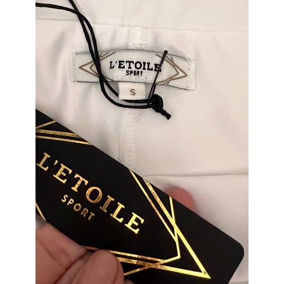 L'Etoile Sport High Waisted Mini Tennis Skirt with Built-in Short White S NWT - Picture 4 of 6